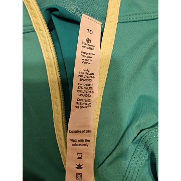 NEW Lululemon Sz 10 Trail Bound 1/2 Zip TealBlue Tropics Long Sleeve Running Top - Picture 5 of 9